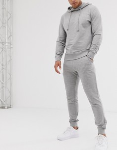 Облегающие джоггеры с манжетами и логотипом Jack & Jones Originals-Серый