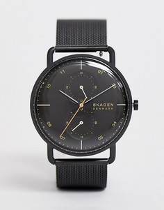 Наручные часы с сетчатым ремешком Skagen SKW6538 Horizont Field 42 мм-Черный