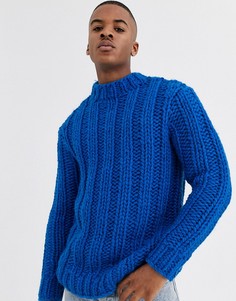 Синий плотный джемпер в рубчик ASOS DESIGN
