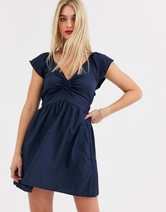 Присборенное платье Vero Moda-Темно-синий