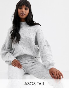 Комбинируемый джемпер с пышными рукавами ASOS DESIGN Tall-Серый