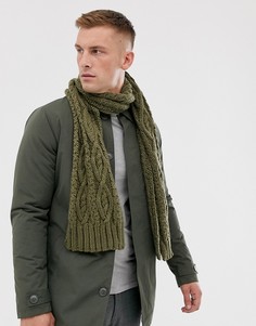 Вязаный шарф с косами French Connection-Зеленый