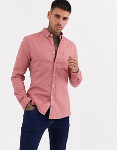 Розовая приталенная оксфордская рубашка ASOS DESIGN-Розовый
