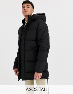 Черный oversize-пуховик ASOS DESIGN Tall
