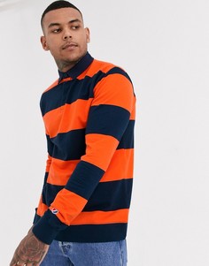 Рубашка регби в синюю полоску Topman-Синий