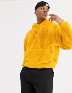 Желтый oversize-худи из искусственного меха ASOS DESIGN