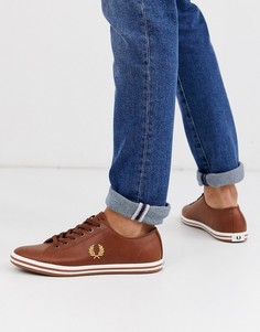 Коричневые кожаные кеды Fred Perry - Kingston-Светло-коричневый