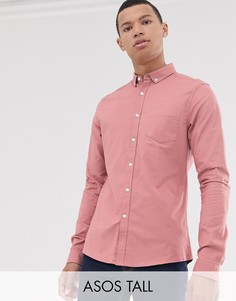 Розовая оксфордская рубашка узкого кроя ASOS DESIGN Tall-Розовый