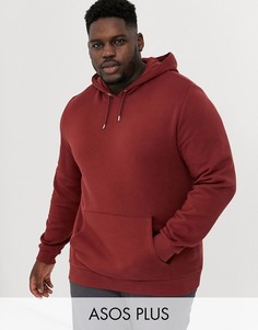 Худи бордового цвета ASOS DESIGN Plus-Красный