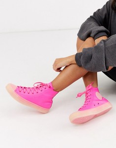 Неоново-розовые кожаные кеды Converse Chuck Taylor-Розовый