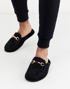 Черные бархатные слиперы Truffle Collection-Черный