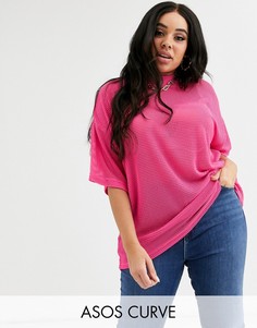 Oversize-футболка из сетки ASOS DESIGN Curve-Розовый