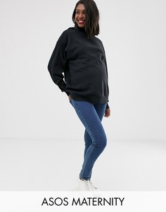 Oversize-худи черного цвета ASOS DESIGN Maternity-Черный