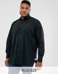 Черная однотонная рубашка с классическим логотипом Tommy Hilfiger Big & Tall-Черный