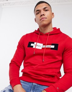 Красный худи с большим логотипом на груди Tommy Hilfiger