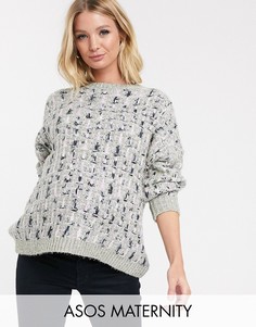 Джемпер металлик с объемным рукавами ASOS DESIGN Maternity-Мульти