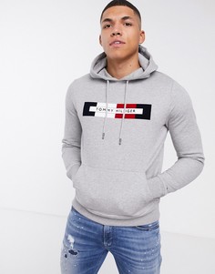 Серый худи с большим логотипом на груди Tommy Hilfiger