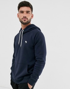 Темно-синий худи с логотипом Abercrombie & Fitch