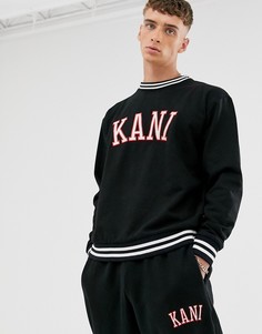 Черный свитшот с круглым вырезом Karl Kani College