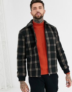 Серая куртка на молнии в клетку Only & Sons-Серый