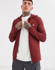 Облегающий худи винного цвета с молнией ASOS DESIGN-Красный