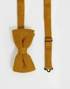 Трикотажный галстук-бабочка горчичного цвета Twisted Tailor-Желтый