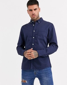 Темно-синяя эластичная джинсовая рубашка из органического хлопка ASOS DESIGN-Темно-синий