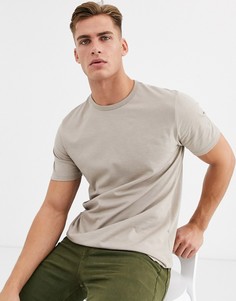 Светло-коричневая узкая футболка River Island-Светло-коричневый