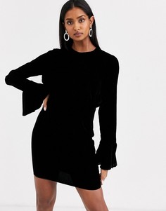 Бархатное платье мини ASOS DESIGN-Черный