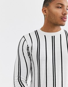 Белый джемпер в черную полоску Topman-Коричневый