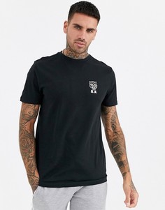Черная футболка с принтом тигра на груди New Look-Черный