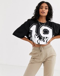 Свободный кроп-топ Missguided X Jordan Lipscombe-Черный