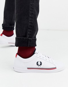 Белые кроссовки с перфорацией Fred Perry Baseline-Белый