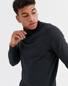 Серый джемпер с воротом на молнии Burton Menswear