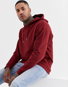 Бордовый oversize-худи ASOS DESIGN-Красный
