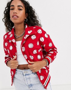 Куртка на молнии с принтом Love Moschino-Красный
