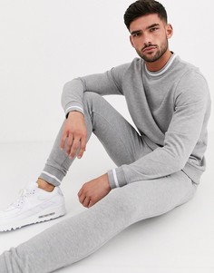Серый спортивный костюм в рубчик ASOS DESIGN