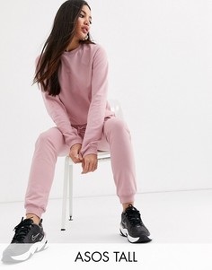 Спортивный костюм из свитшота и джоггеров с завязкой ASOS DESIGN Tall Ultimate-Розовый