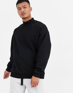 Черный oversize-свитшот с высоким воротником ASOS DESIGN