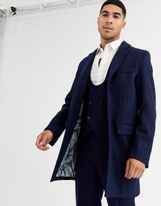 Классическое пальто с добавлением шерсти Harry Brown premium-Темно-синий