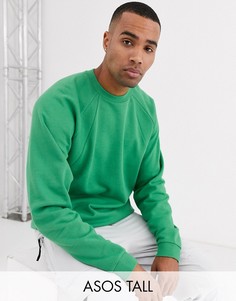 Oversize-свитшот с отделкой в рубчик ASOS DESIGN Tall-Зеленый