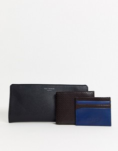 Подарочный набор из бумажника и визитницы Ted Baker Skates RFID-Коричневый