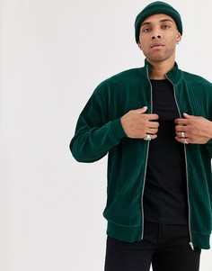 Зеленая вельветовая oversize-олимпийка ASOS DESIGN-Зеленый