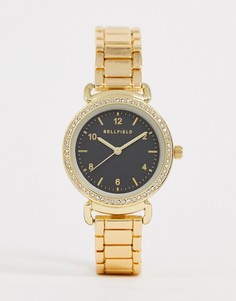 Женские наручные часы с черным циферблатом Bellfield-Золотой