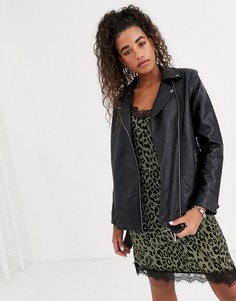 Байкерская куртка из мягкой кожи Pepe Jeans-Черный