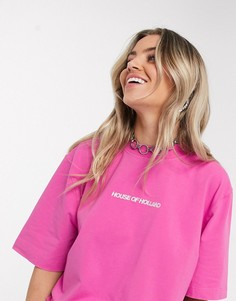 Oversize-футболка с вышивкой House Of Holland-Розовый