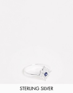 Серебряное кольцо в виде лотоса ASOS DESIGN-Серебряный