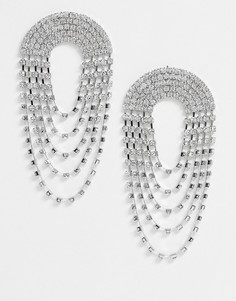 Массивные серьги со стразами Glamorous-Серебряный