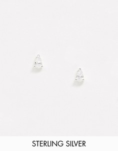 Серебряные серьги-гвоздики с камнем ASOS DESIGN-Серебряный