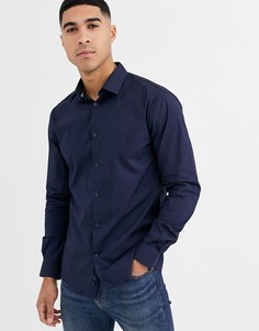 Темно-синяя строгая рубашка Celio-Темно-синий